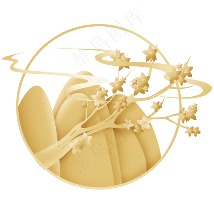 中国风金色风景