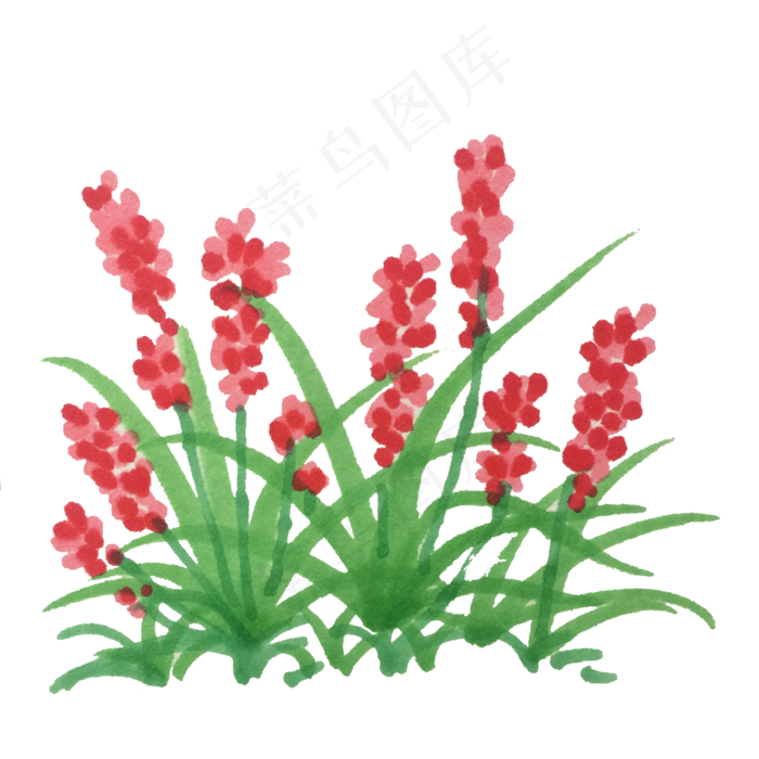 小清新花卉手绘免扣素材