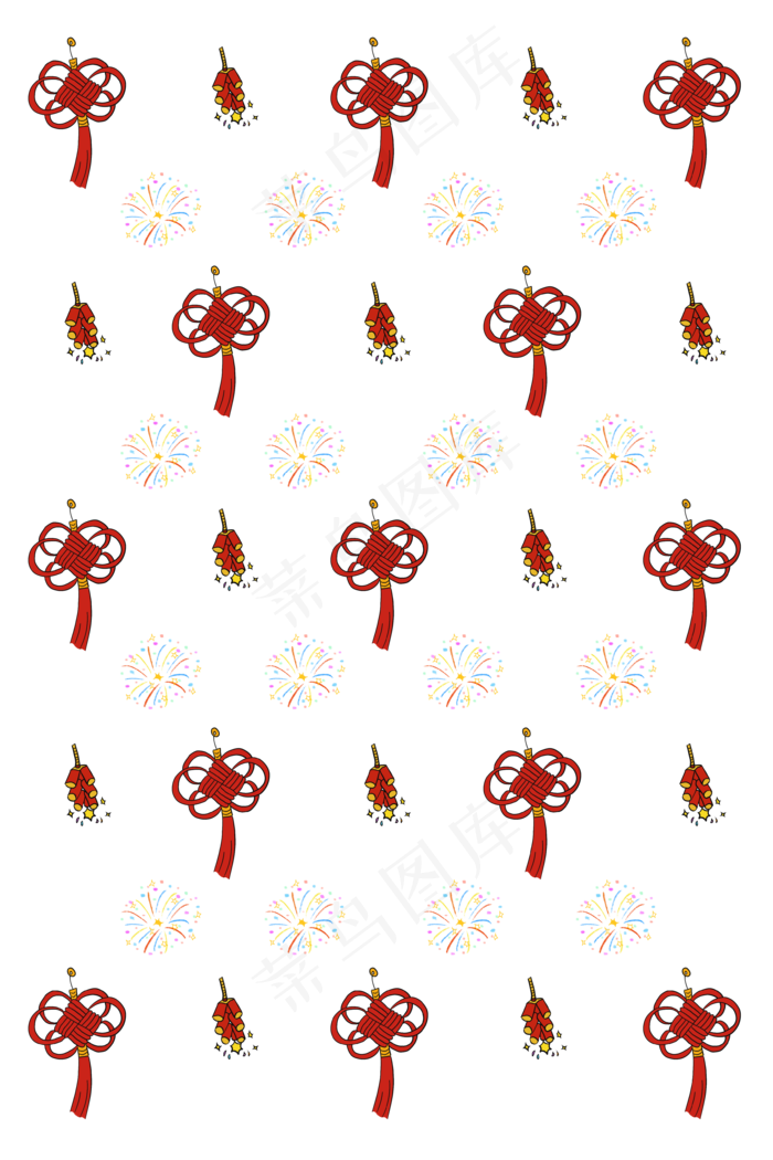 鼠年底纹红色中国结,免抠元素