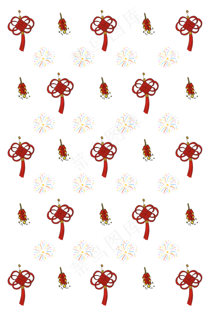 鼠年底纹红色中国结,免抠元素
