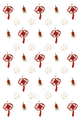鼠年底纹红色中国结,免抠元素