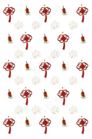 鼠年底纹红色中国结,免抠元素