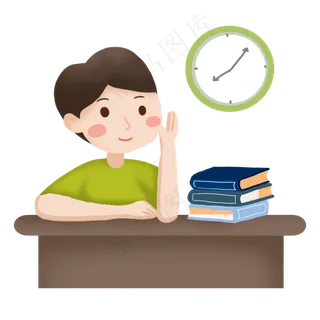 开学季男孩上课举手素材,免抠元素