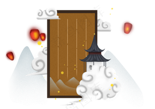 新年夜中国风古风边框,免抠元素