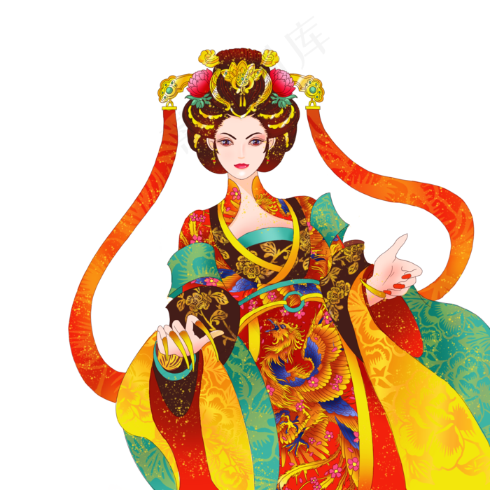 女王华丽中国风女皇(2000X2000(DPI:300))psd模版下载
