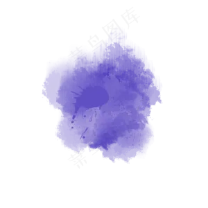 蓝色矢量水彩墨迹图