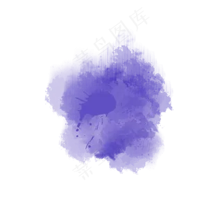 蓝色矢量水彩墨迹图
