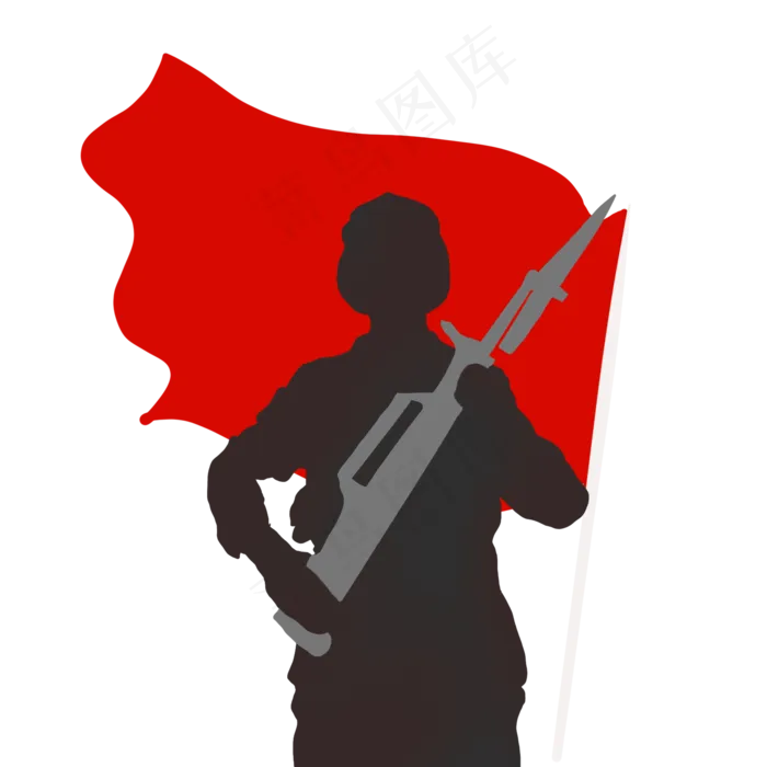 军人国旗剪影(2048X2048(DPI:132))psd模版下载