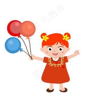 气球女孩微笑女生可爱孩子上学女