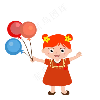 气球女孩微笑女生可爱孩子上学女