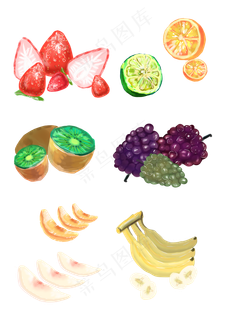 水彩水果