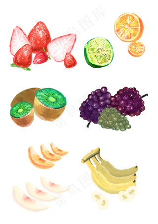 水彩水果