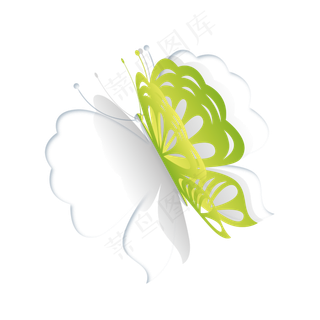 飞起的剪纸蝴蝶,免抠元素