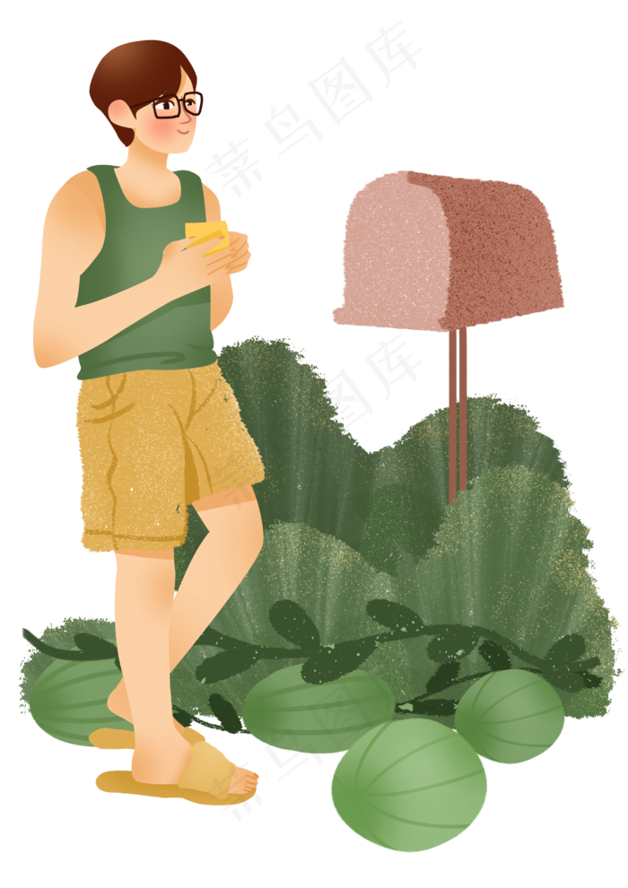 立夏西瓜地男孩(2480X3508(DPI:300))psd模版下载
