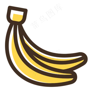 卡通黄色香蕉简笔画