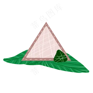 三角形绿色叶子边框