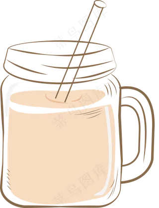 手绘卡通玻璃杯鲜榨草莓汁西瓜汁