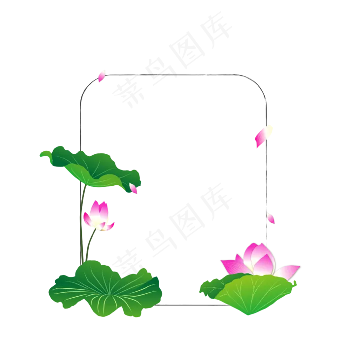 手绘卡通粉色莲花(4167*4167px 300 dpi )ai矢量模版下载