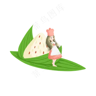 端午节的粽子和女孩