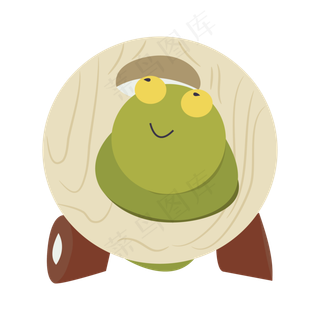 手绘矢量青蛙玩偶装饰图案