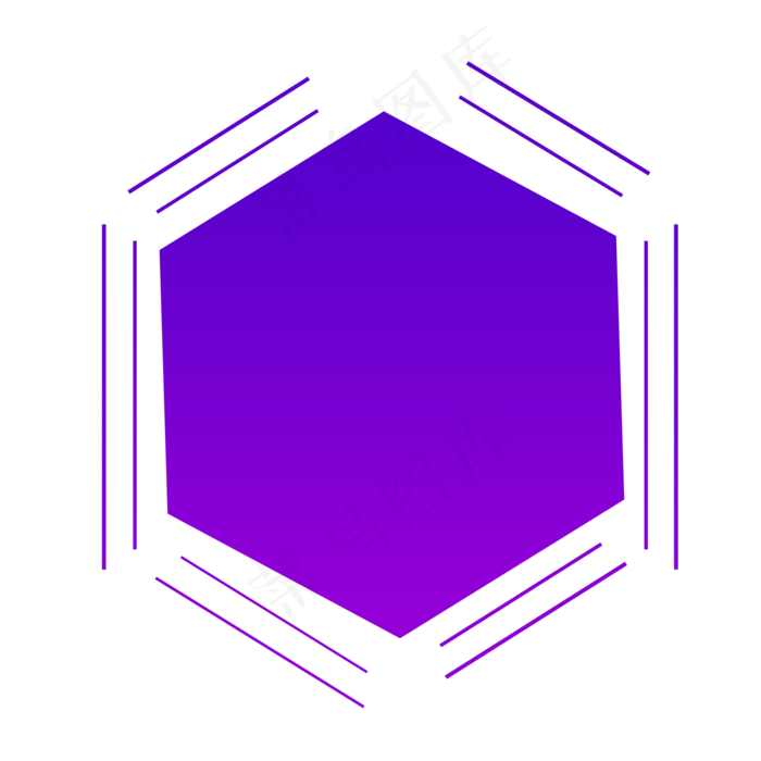 手绘水彩科技渐变紫色不规则图形