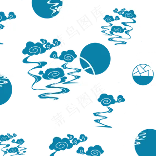 冷色调国潮风底纹