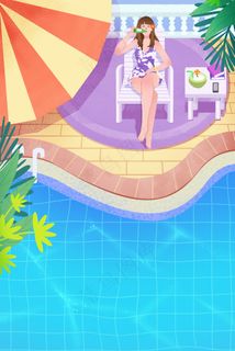 夏天夏日夏景游泳泳池