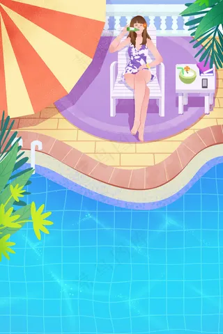 夏天夏日夏景游泳泳池