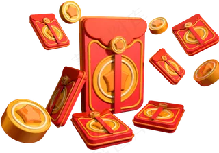 618钱与钱包红包雨C4D设计,免抠元素