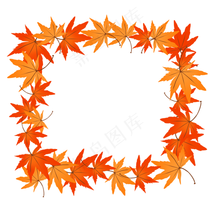 立秋枫叶边框