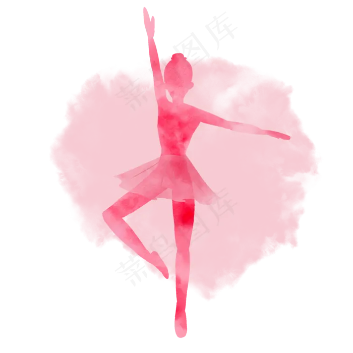 粉色水彩芭蕾舞(2000*2000px 150 dpi )psd模版下载