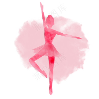 粉色水彩芭蕾舞