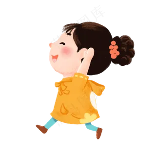 儿童节手绘卡通黄色活泼可爱奔跑