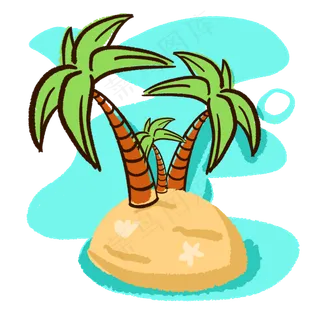 夏日小清新椰子树PNG免抠素材