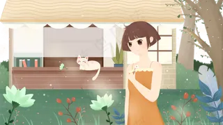 夏天清新治愈少女立夏