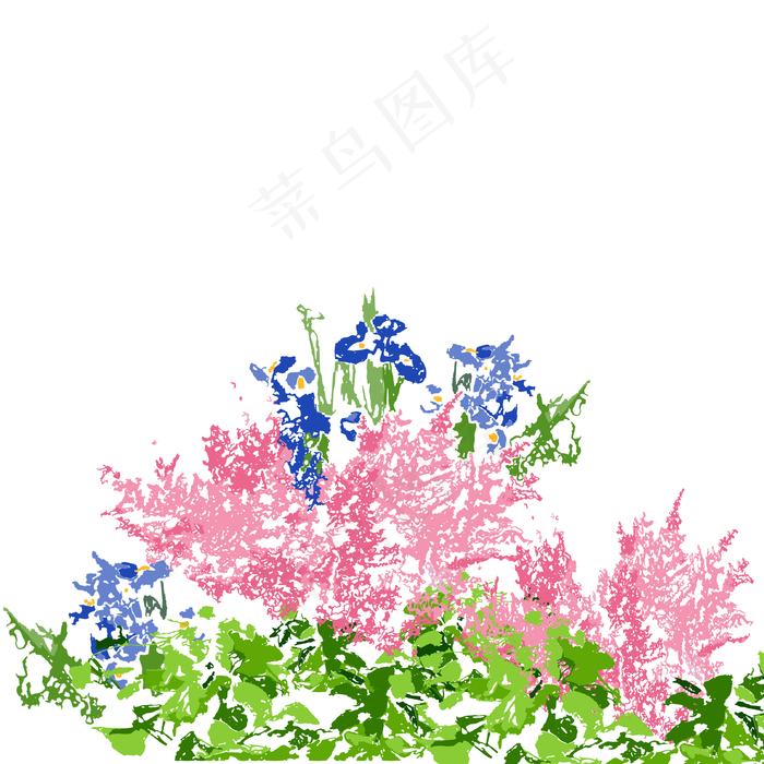立夏花丛免扣素材