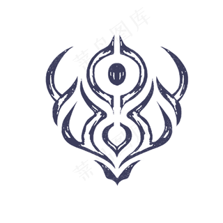 黑白图腾做旧手绘纹身图案