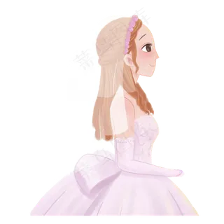 穿婚纱的美丽新娘人物设计可商用