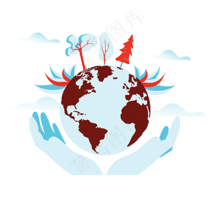 卡通手托地球矢量图片ai矢量模版下载
