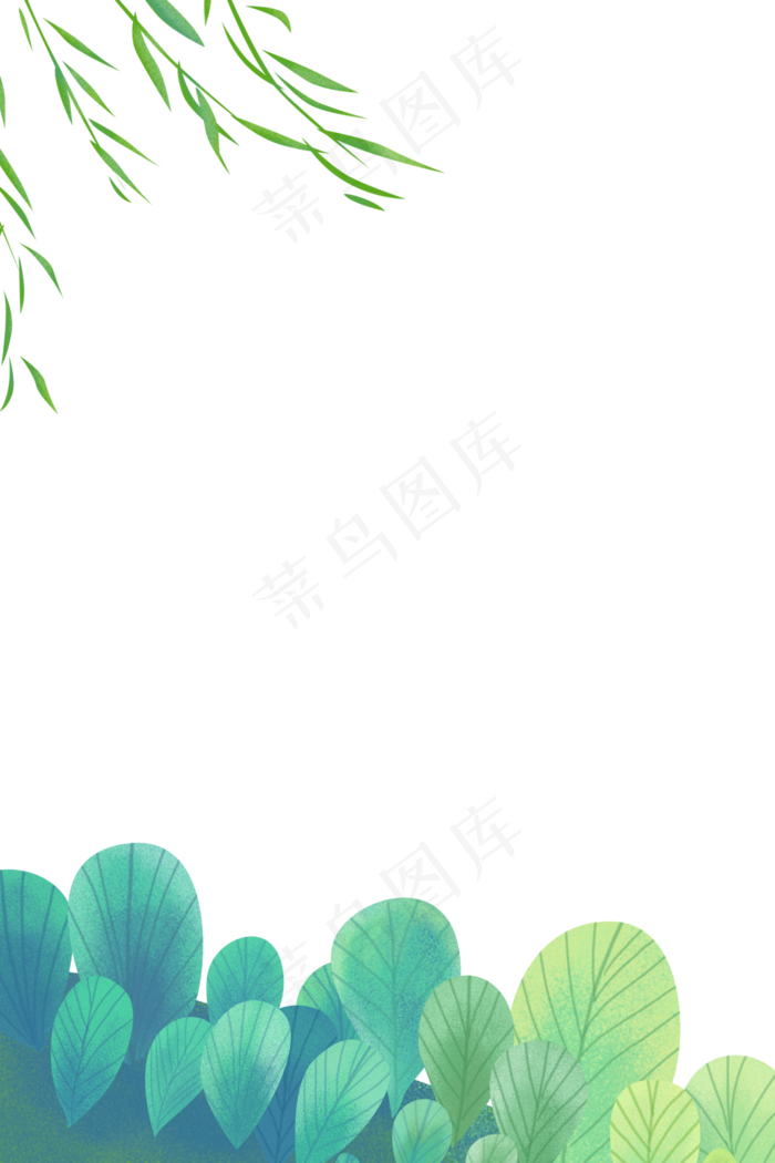 手绘清新植物边框(3543*5315px)psd模版下载