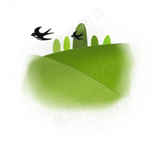 扁平风手绘清明节燕子