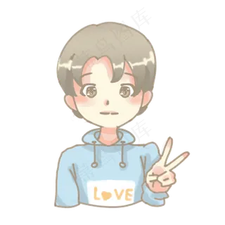 520可爱男生情侣头像PNG素材