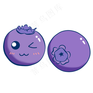 扁平风格两只蓝莓表情包
