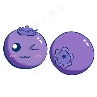 扁平风格两只蓝莓表情包 扁平风格两只蓝莓表情包