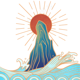 国潮山水,免抠元素