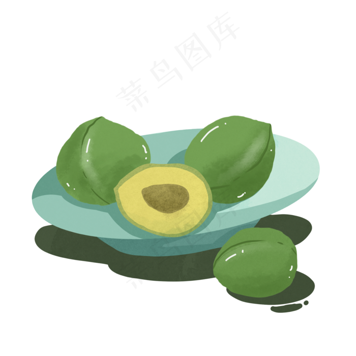 芒种食物青梅(2000X2000(DPI:300))psd模版下载