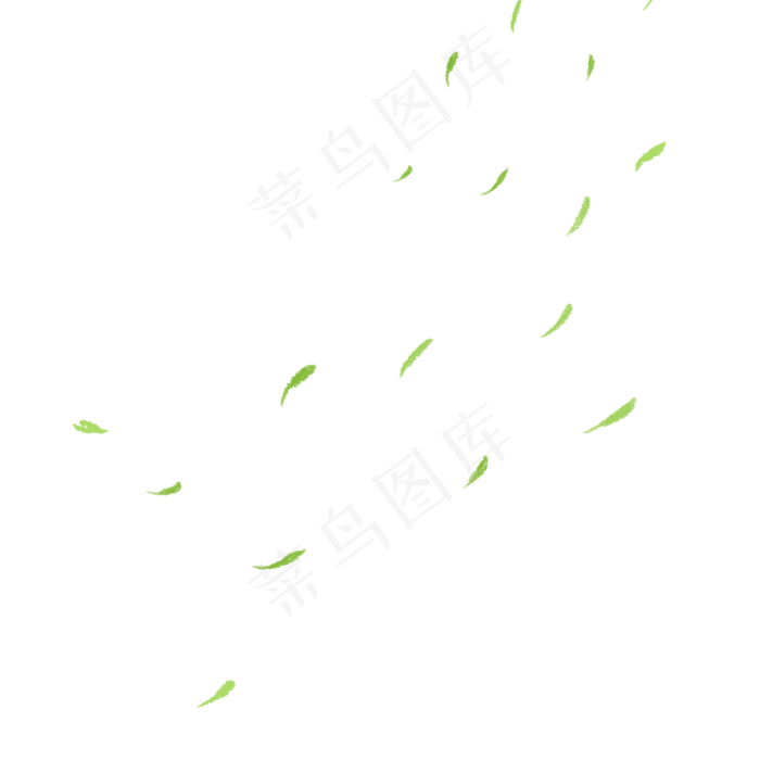 手绘清明节漂浮柳叶