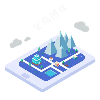 2.5D轴侧立面风格,免抠元素