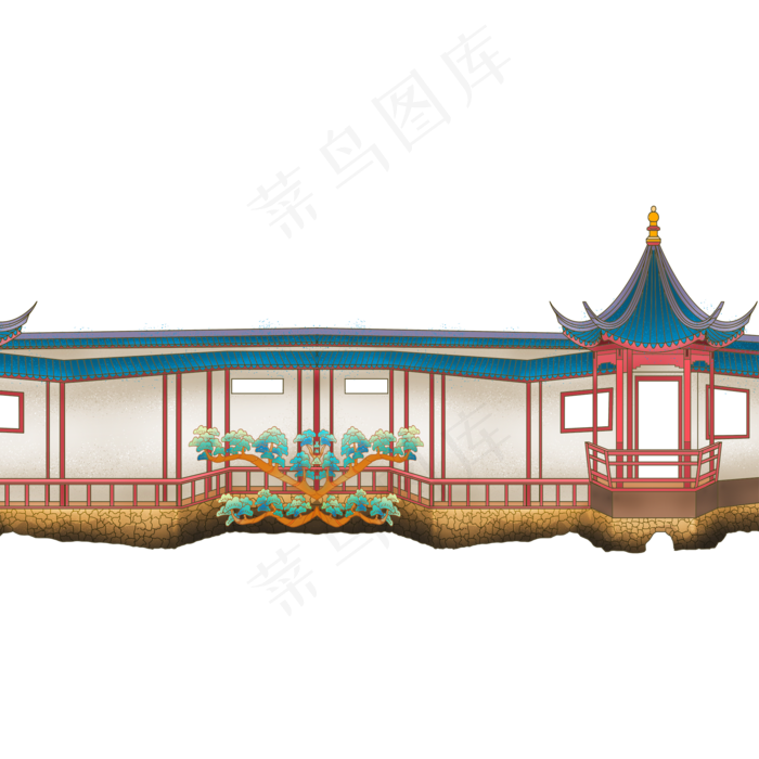 中国风庭院(2000X2000(DPI:300))psd模版下载