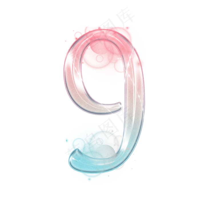 红蓝梦幻数字9(2000*2000px 	      )psd模版下载